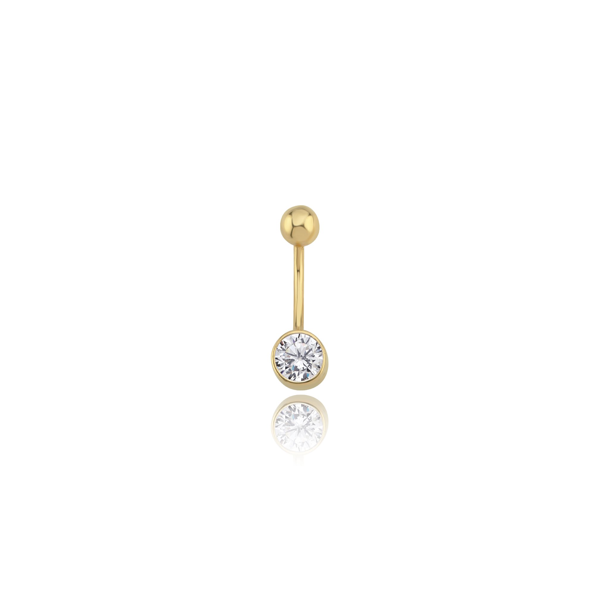 Tek Taş Göbek Piercing