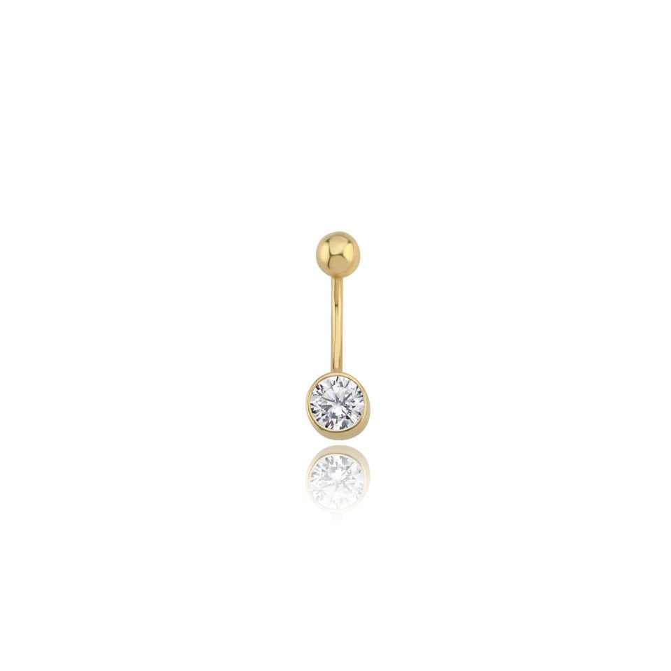 Tek Taş Göbek Piercing