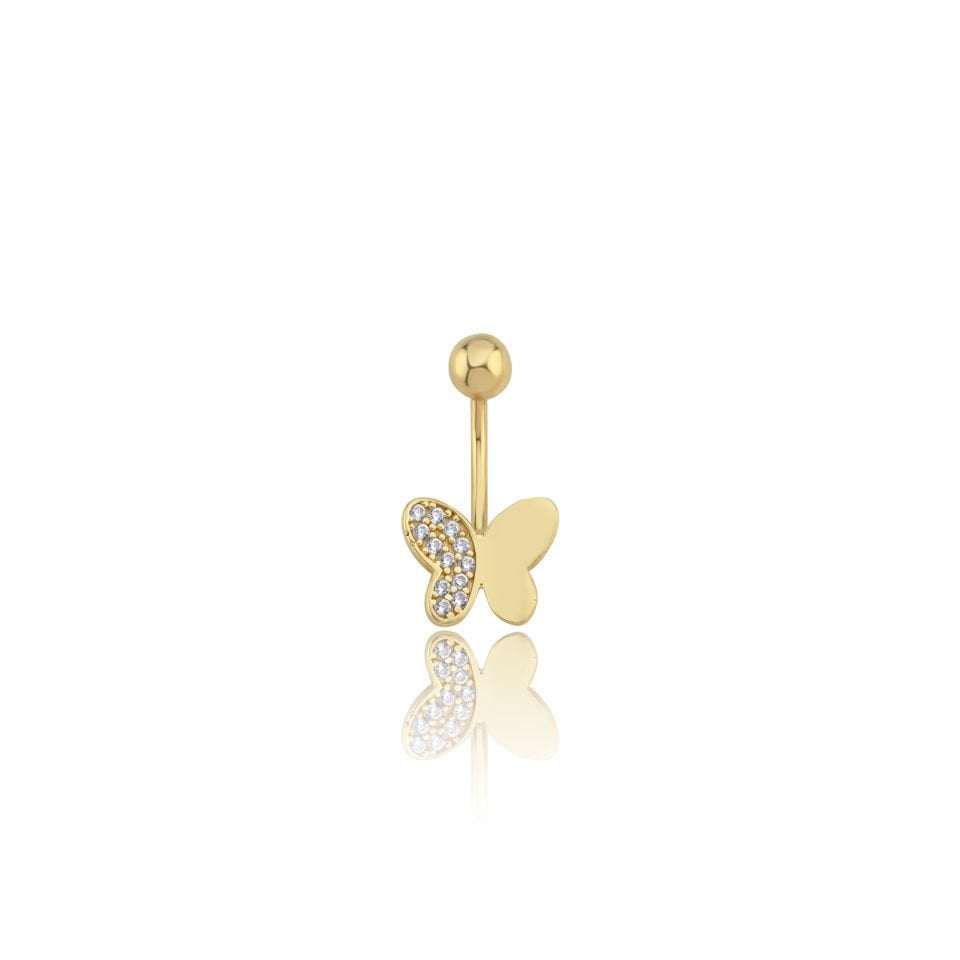 Taşlı Kelebek Göbek Piercing