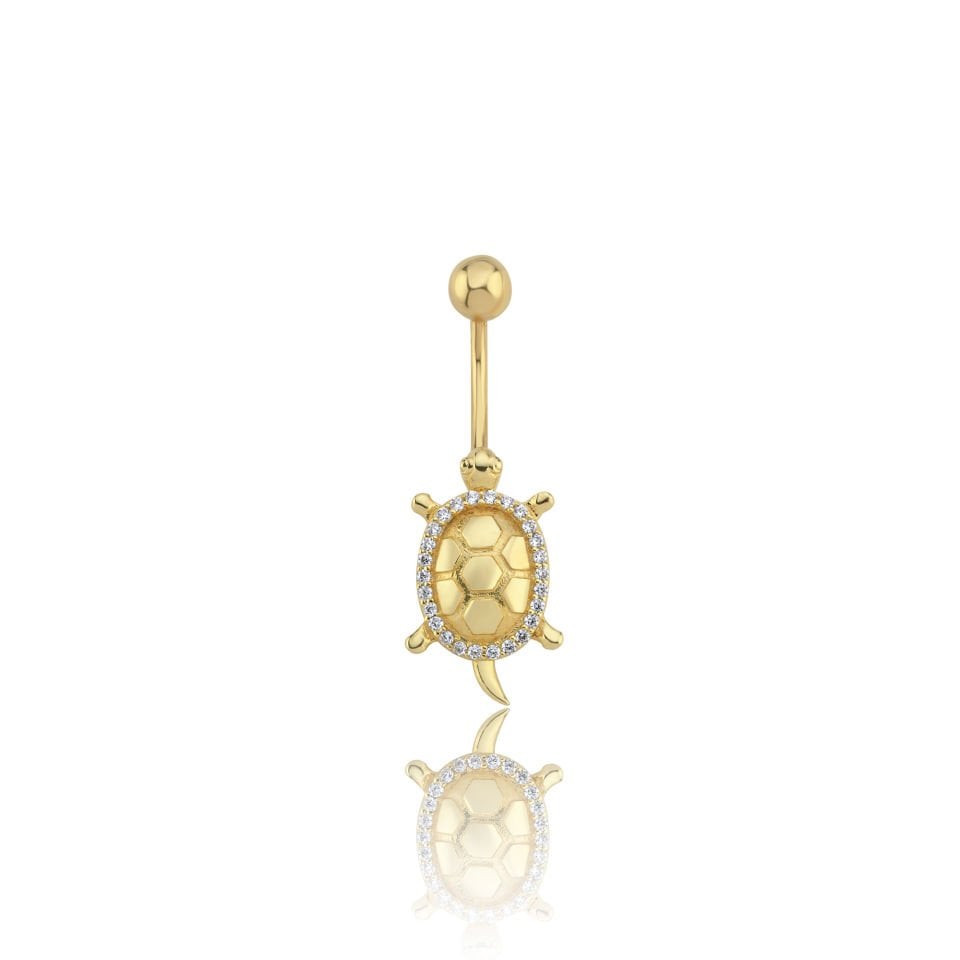 Taşlı Kaplumbağa Göbek Piercing