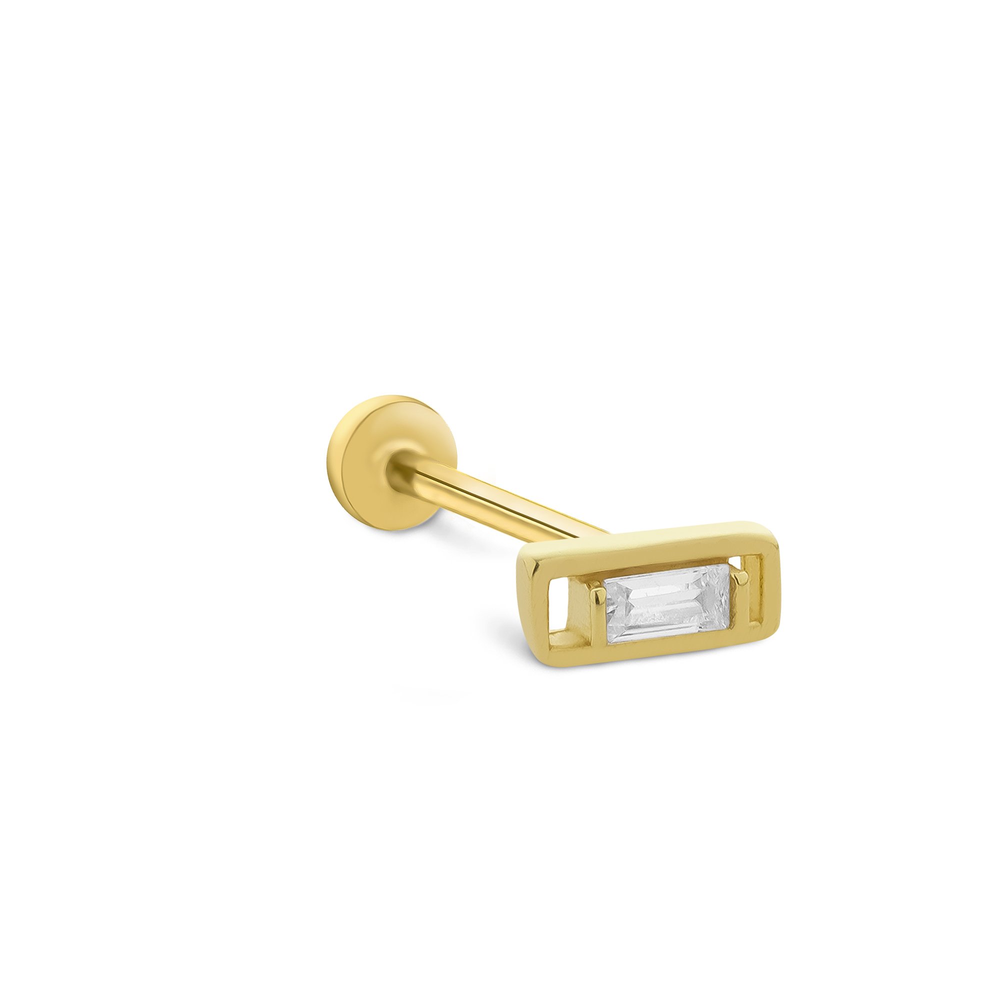 Dikdörtgen Tek Baget Tragus Piercing