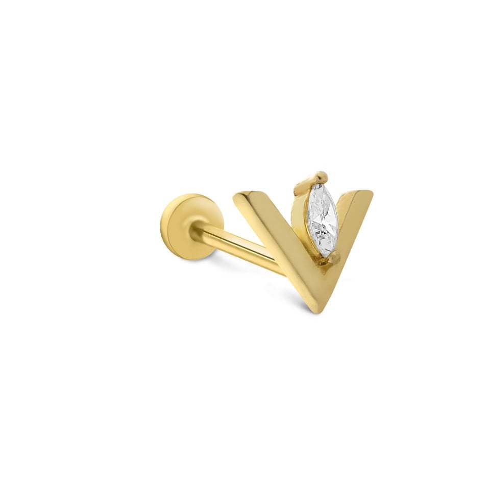 V Markiz Taş Tragus Piercing