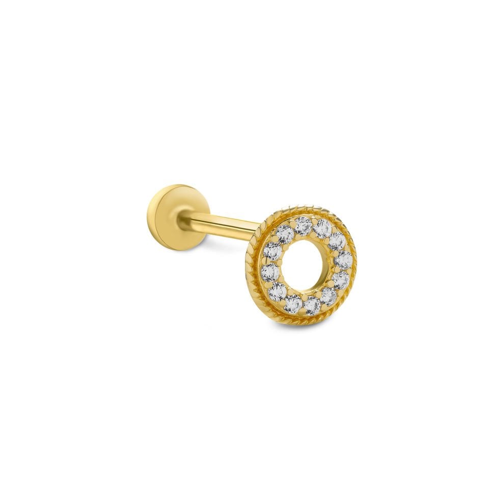 Donut Taşlı Tragus Piercing