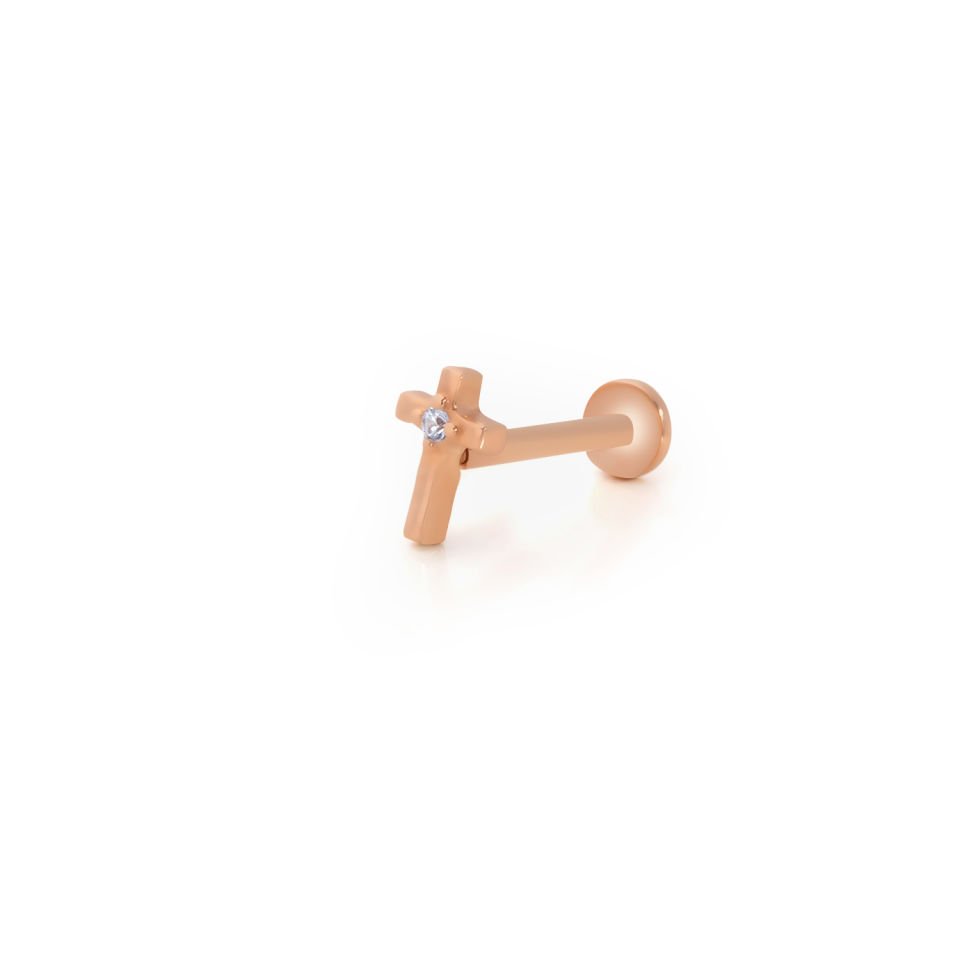 Tektaş Haç Model Tragus Piercing