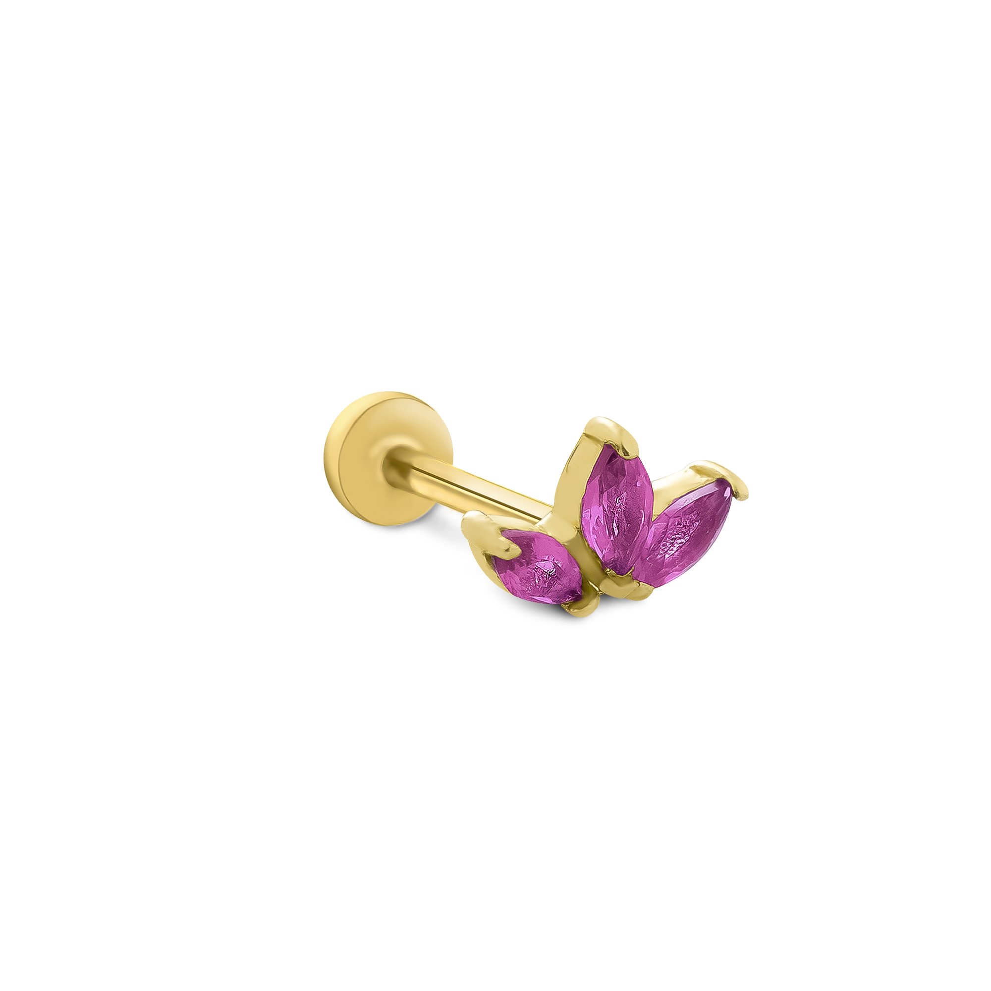 Pink Lotus Tragus Piercing