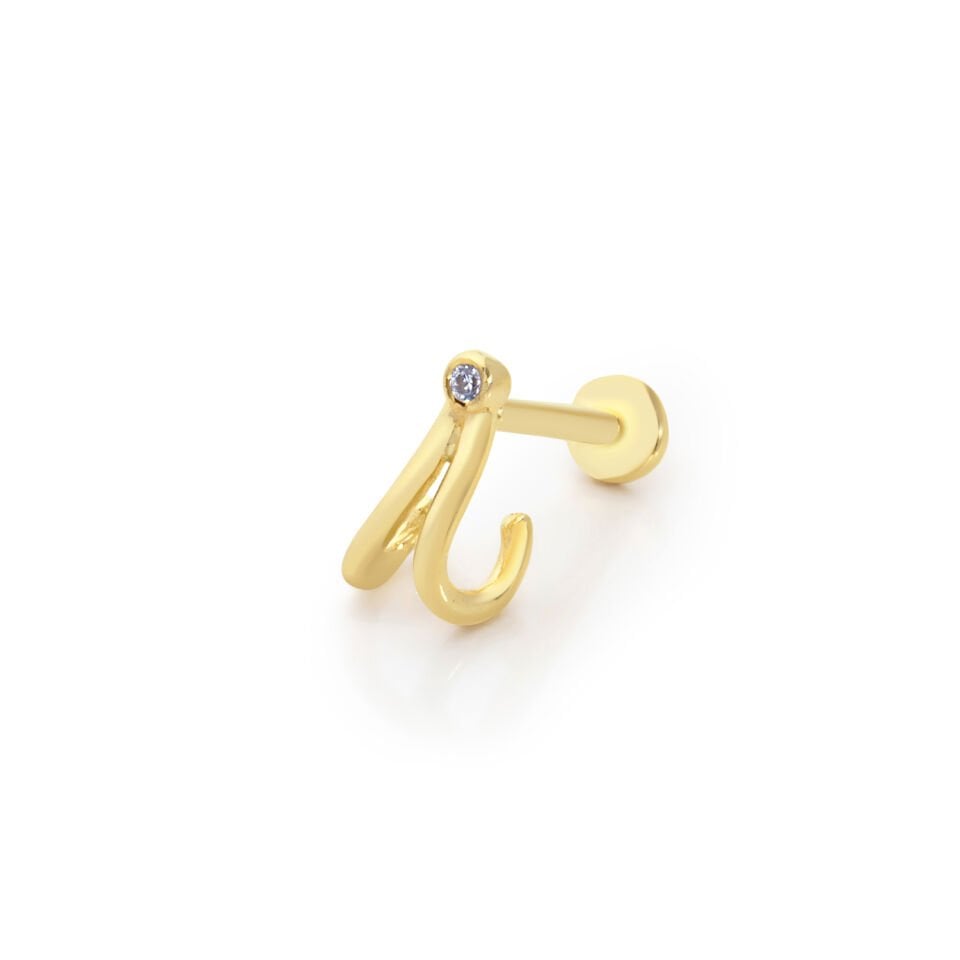 Özel Tasarım Model Tektaş Detay Tragus Piercing