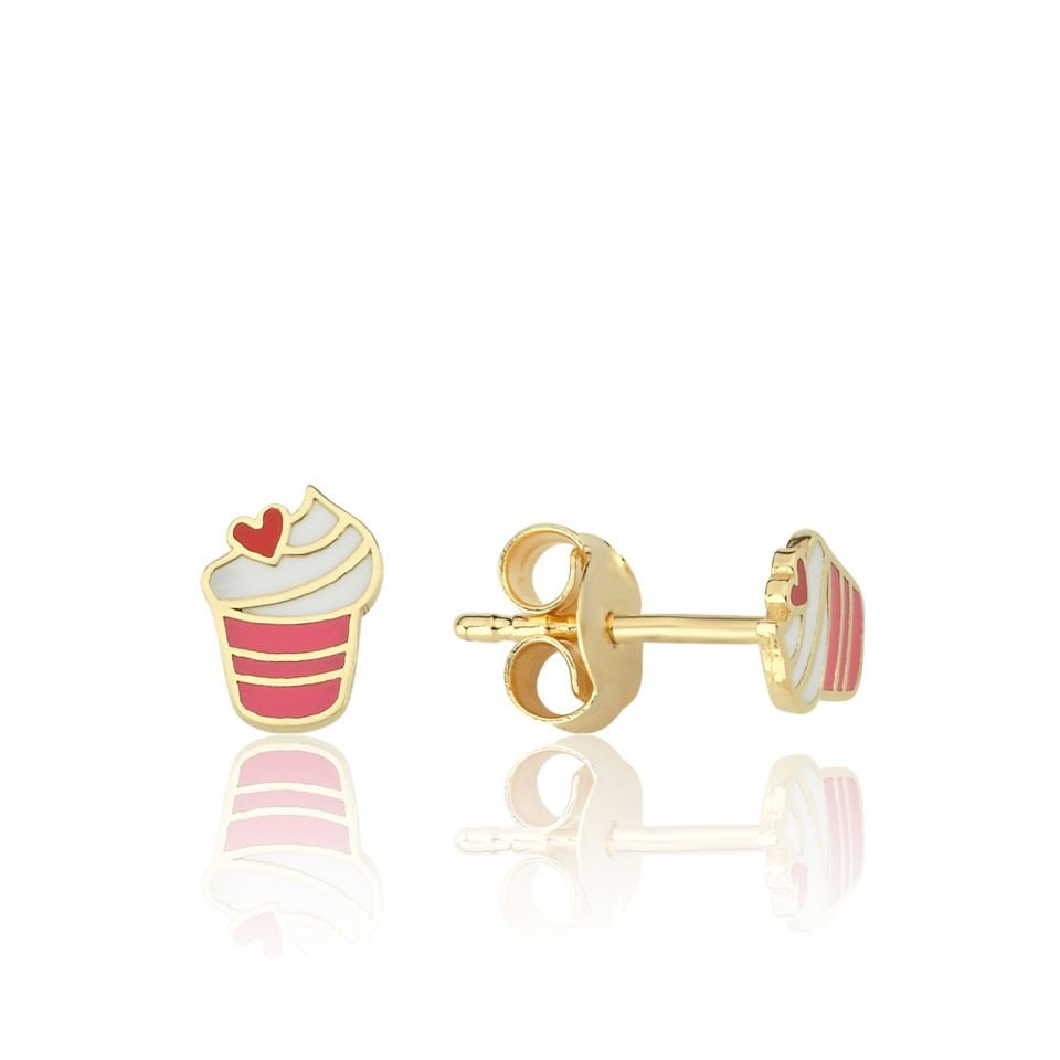 Mineli Cupcake Çocuk Küpesi