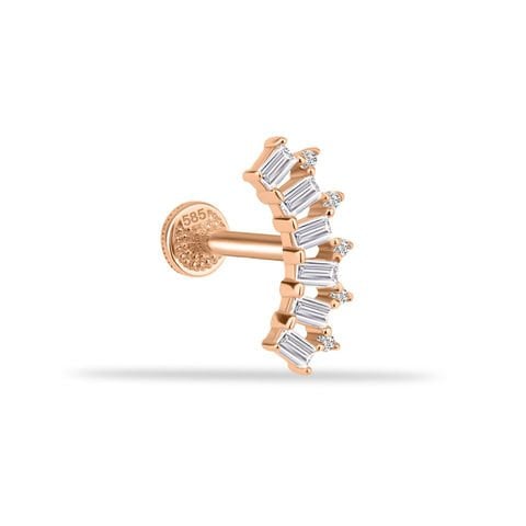 6 Baget Taşlı Minimal Tragus Piercing