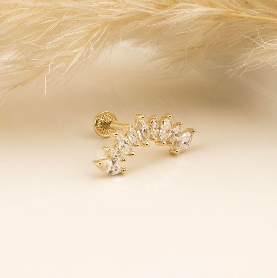 9 Markis Taşlı Tragus Piercing