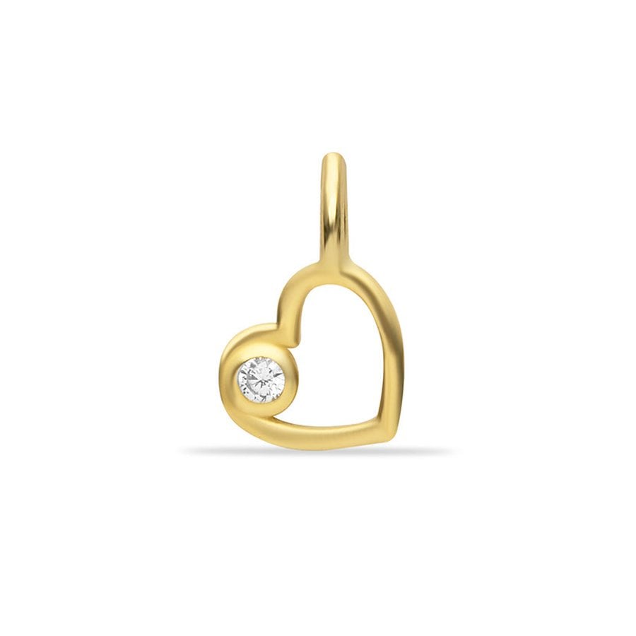 Tek Taş Kalp Charm