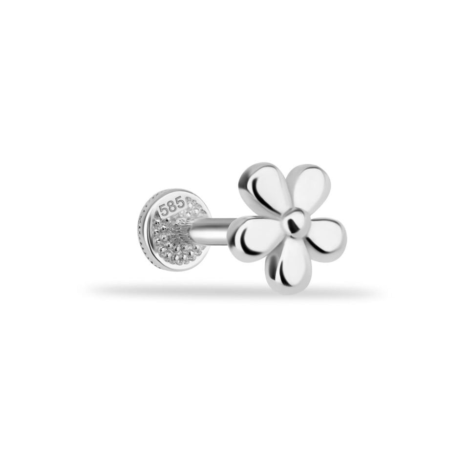 Çiçek Motifli Minimal Tragus Piercing