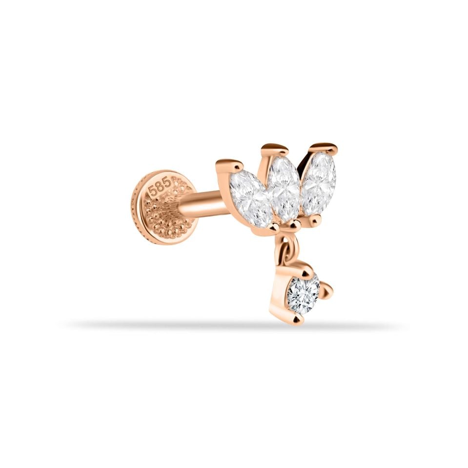 Markis Taşlı Sallantılı Minimal Tragus Piercing
