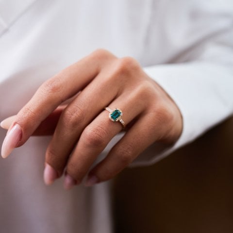 Green Baget Taşlı Yüzük