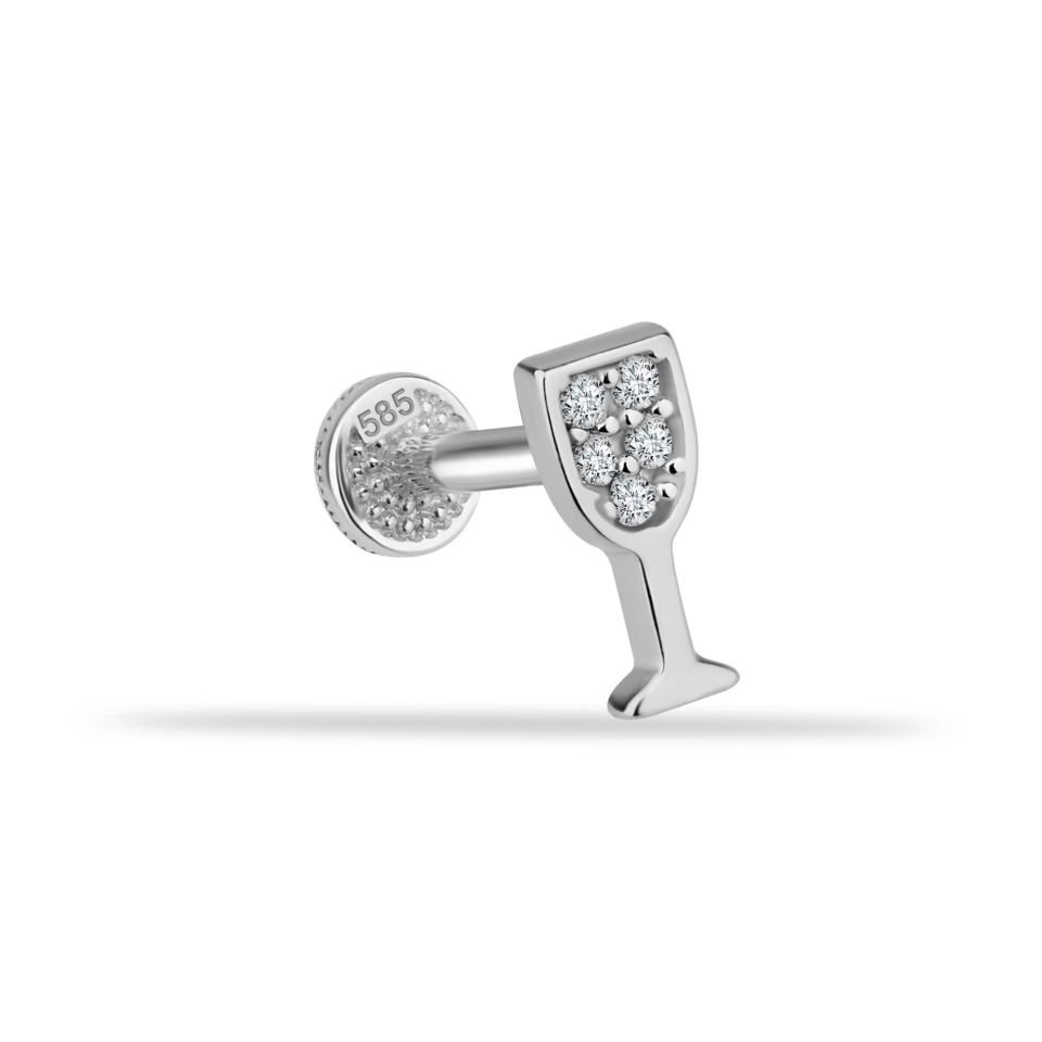 Taşlı Kadeh Minimal Tragus Piercing
