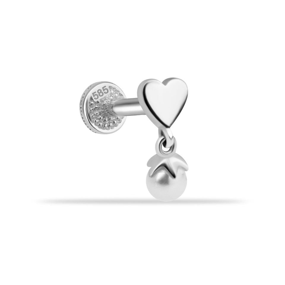 Kalpli İnci Sallantılı Minimal Tragus Piercing