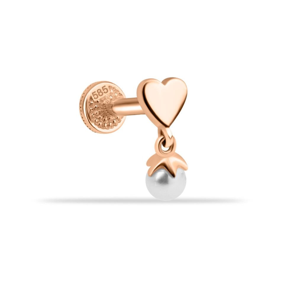 Kalpli İnci Sallantılı Minimal Tragus Piercing