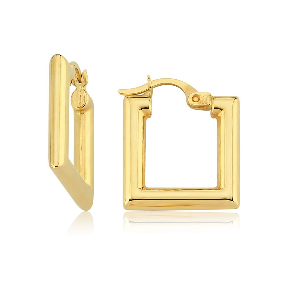 Medium Square Halka  Küpe
