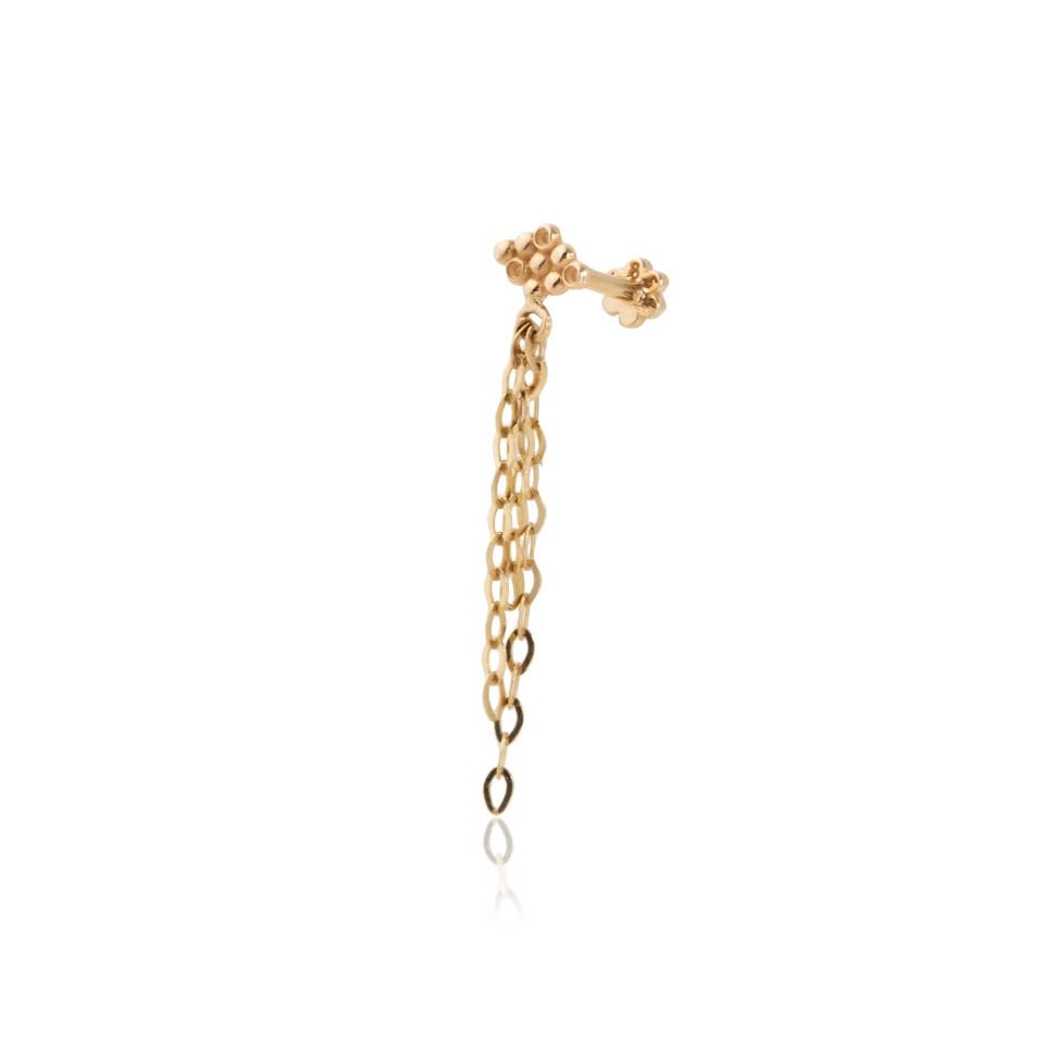 Altı Top Ucunda Sallantılı Zincir Tragus Piercing