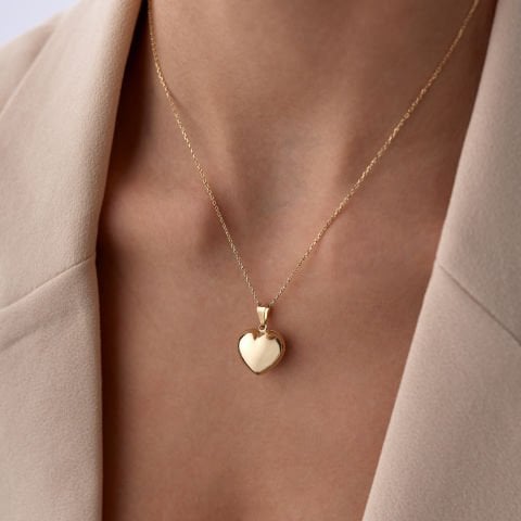 Golden Love Bombe Kalp Kolye