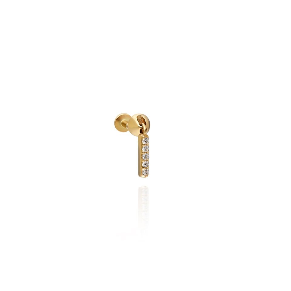 Beş Taşlı Çubuk Sallantılı Tragus Piercing