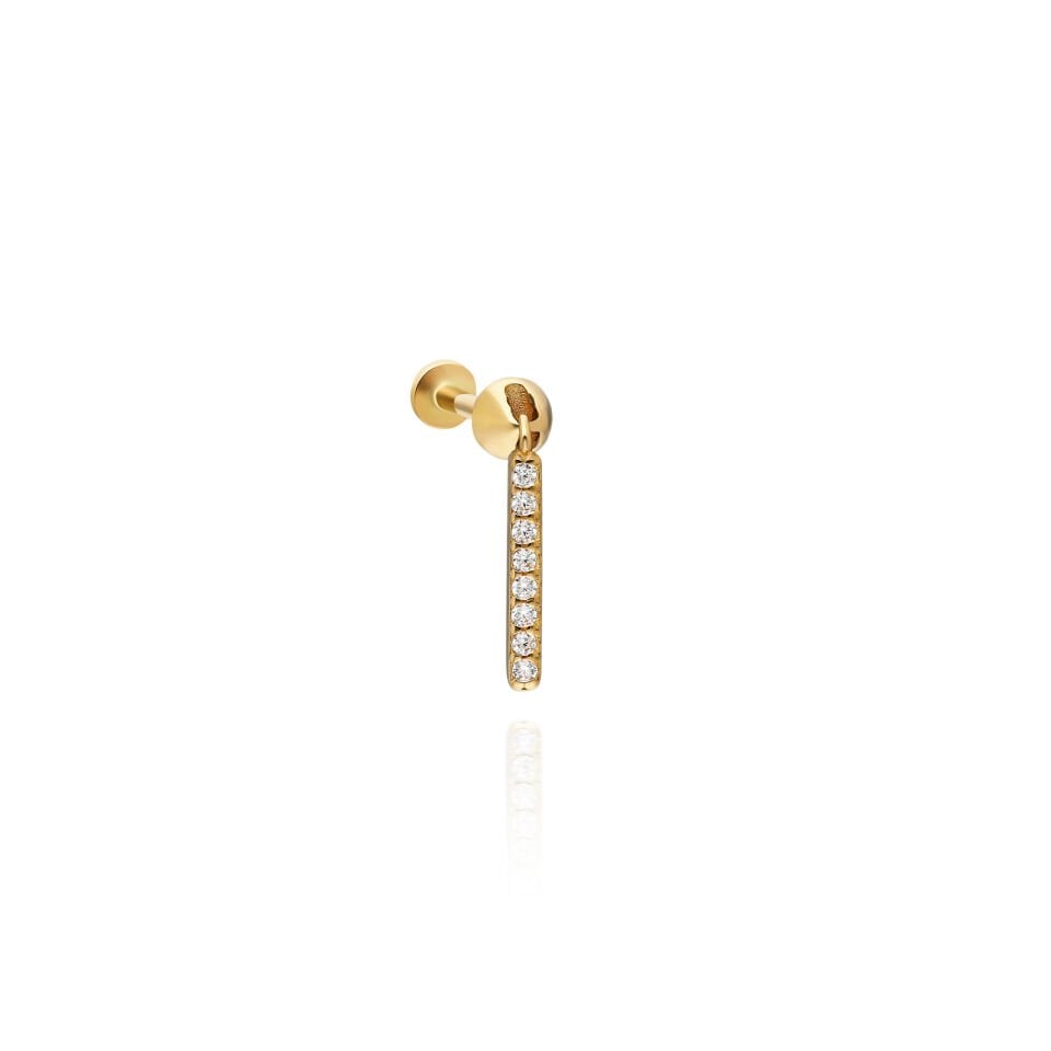 Sekiz Taşlı Çubuk Sallantılı Tragus Piercing