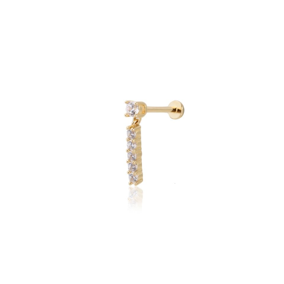 Tektaş Ucunda Beş Taş Sallantılı Tragus Piercing