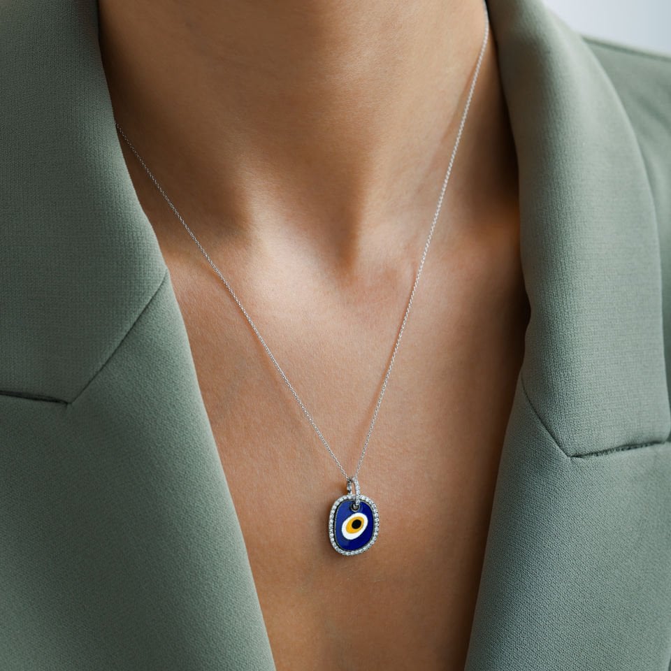0.22 Ct Nazar Göz Pırlanta Kolye
