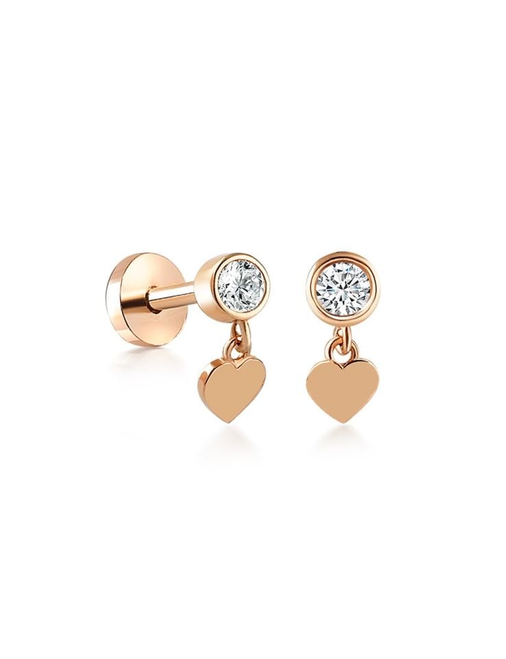 Tektaş Ucunda Kalp Tragus Piercing