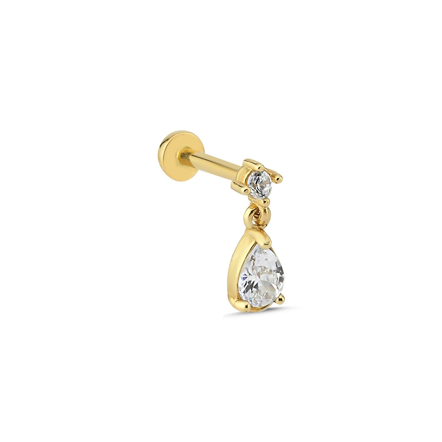 Tektaş Ucunda Damla Tragus Piercing
