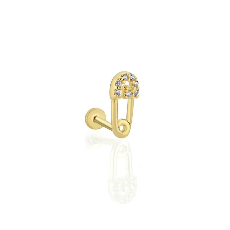 Çengelli İğne Model Taşlı Tragus Piercing