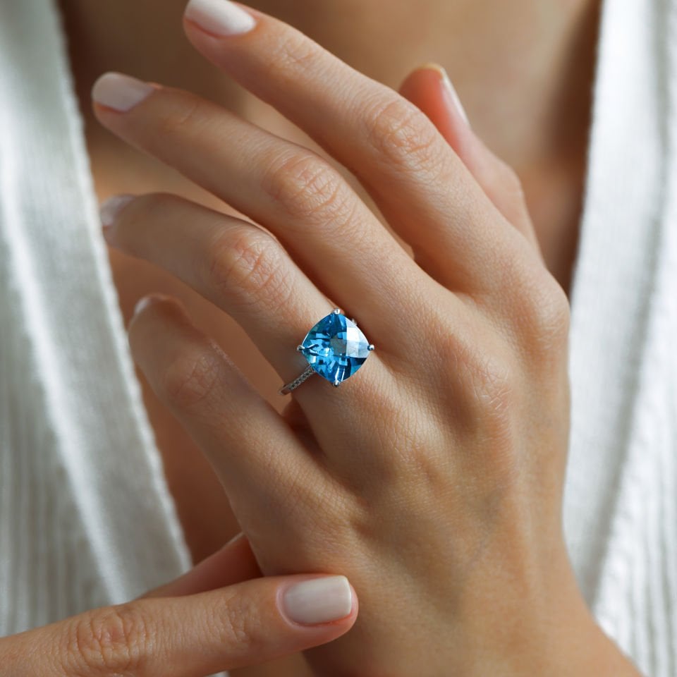 4.90 Ct Aqua Pırlanta Yüzük