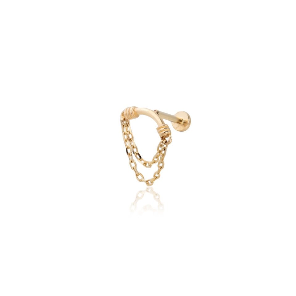 Eğik Çubuklu Birleşik Zincir Tragus Piercing