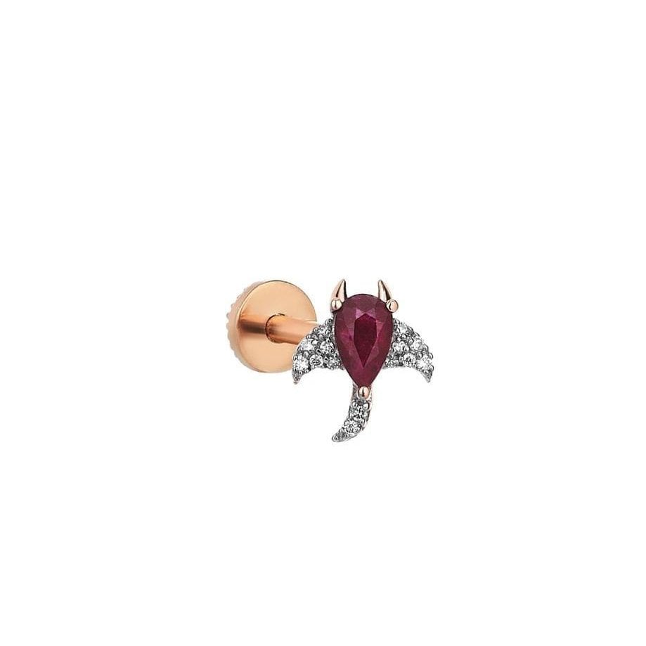Vatoz Balığı Kırmızı Tragus Piercing