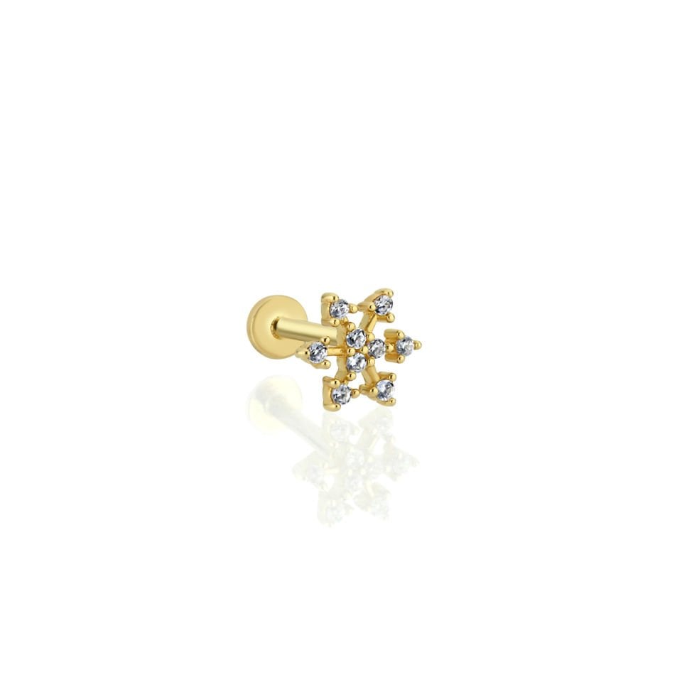 Kar Tanesi Model Taşlı Tragus Piercing
