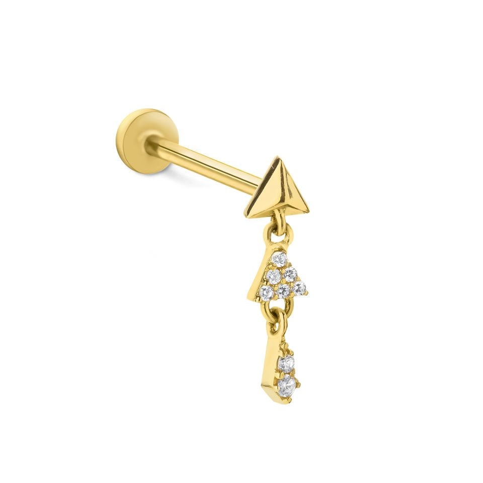 Tektaş Ucunda Sallantılı Şekiller Küçük Tragus Piercing