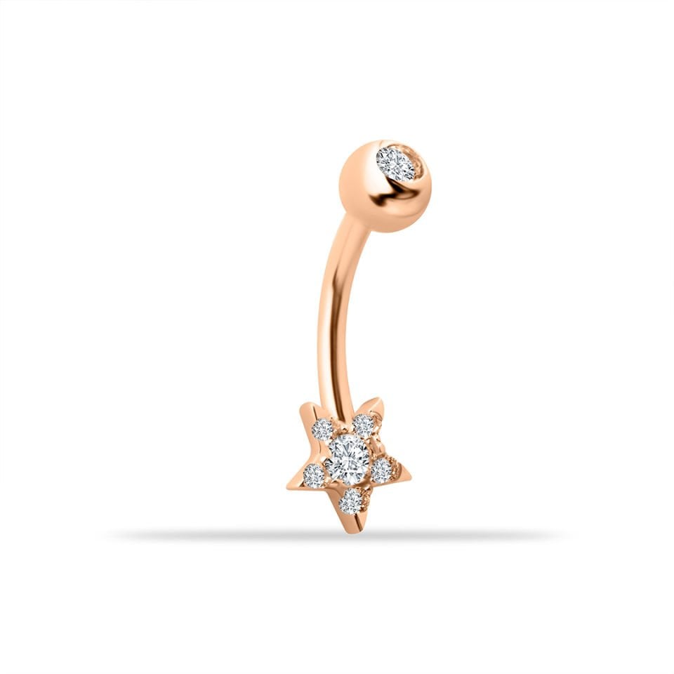 Taşlı Motifli Göbek Piercing