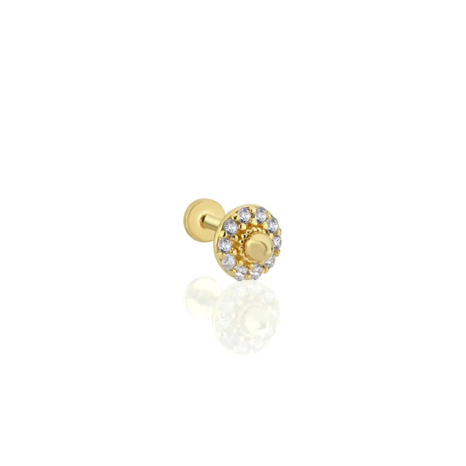 Taş Sıralı Yuvarlak Tragus Piercing