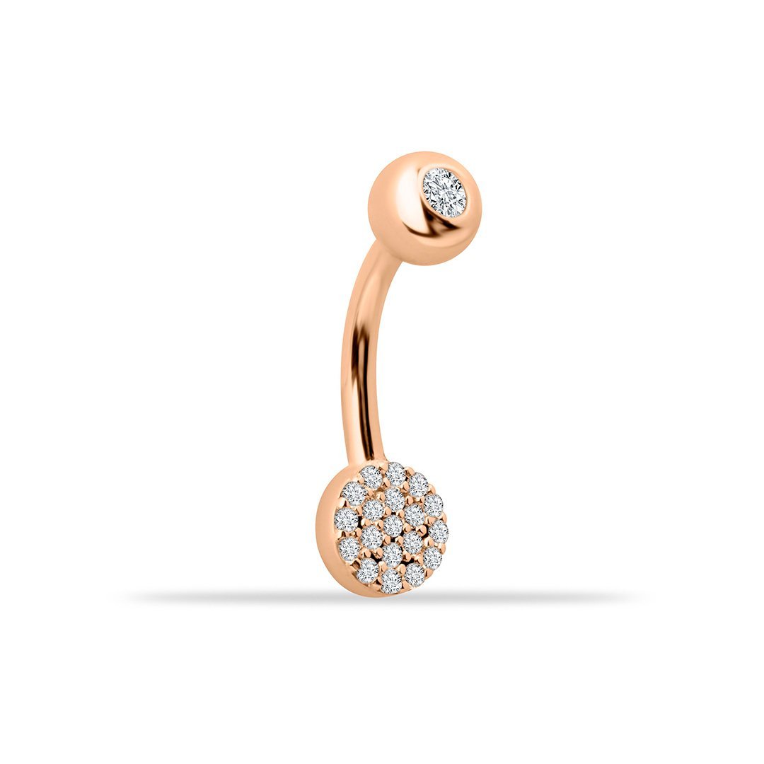 Top Taşlı Daire Motifli Göbek Piercing