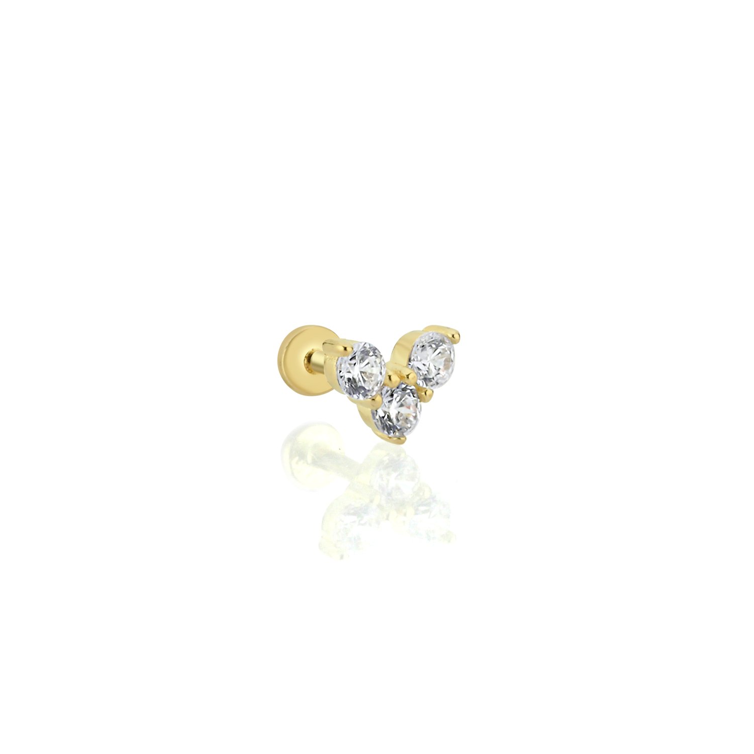 Üç Taşlı Tragus Piercing