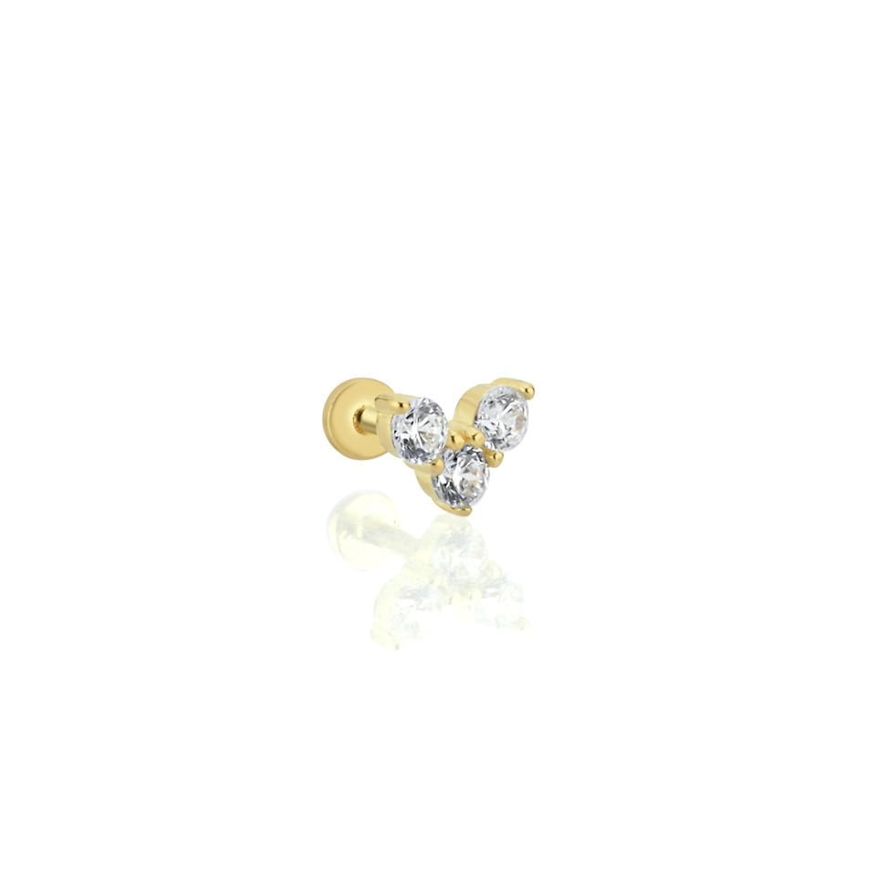 Üç Taşlı Tragus Piercing