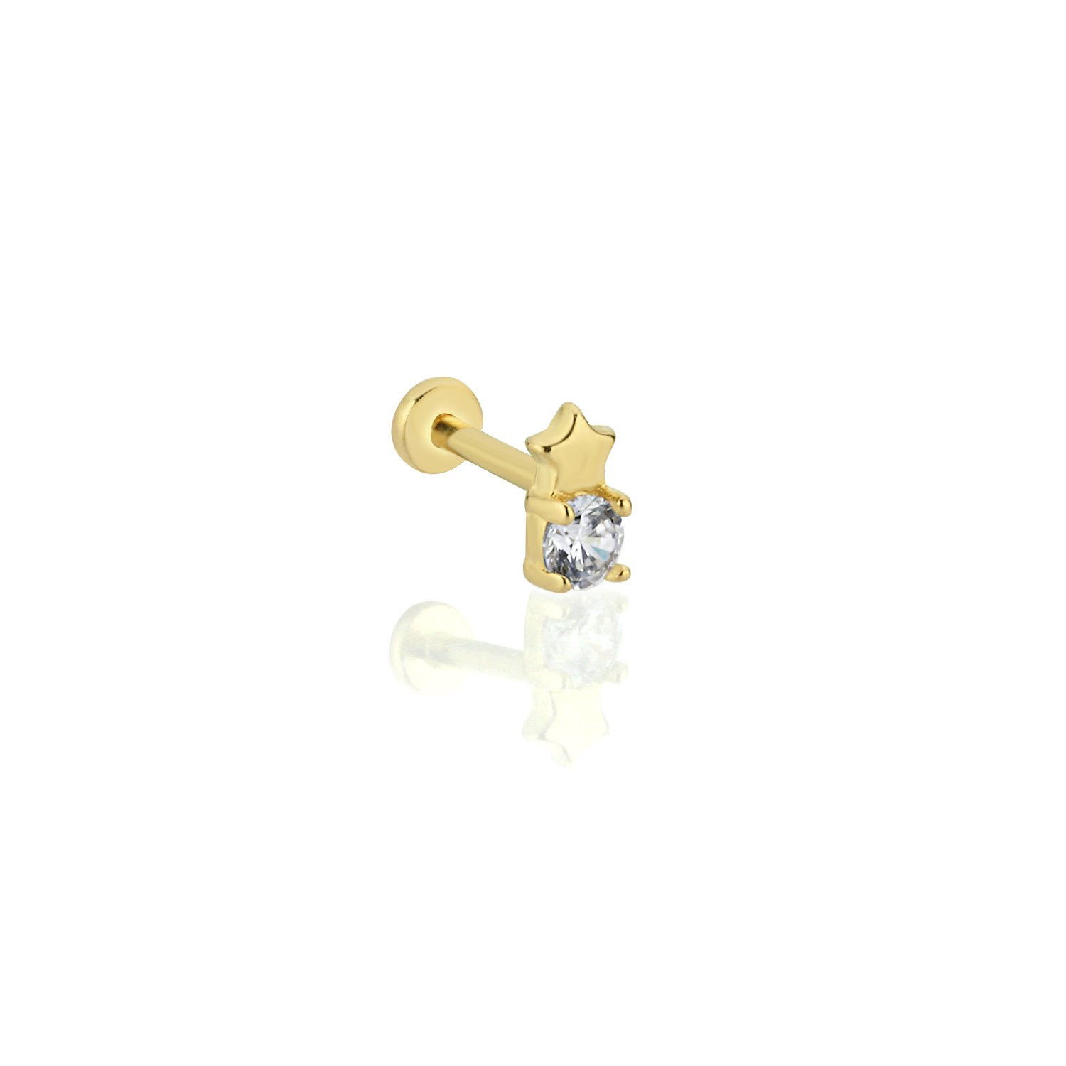 Yıldızlı Kafes Taşlı Tragus Piercing