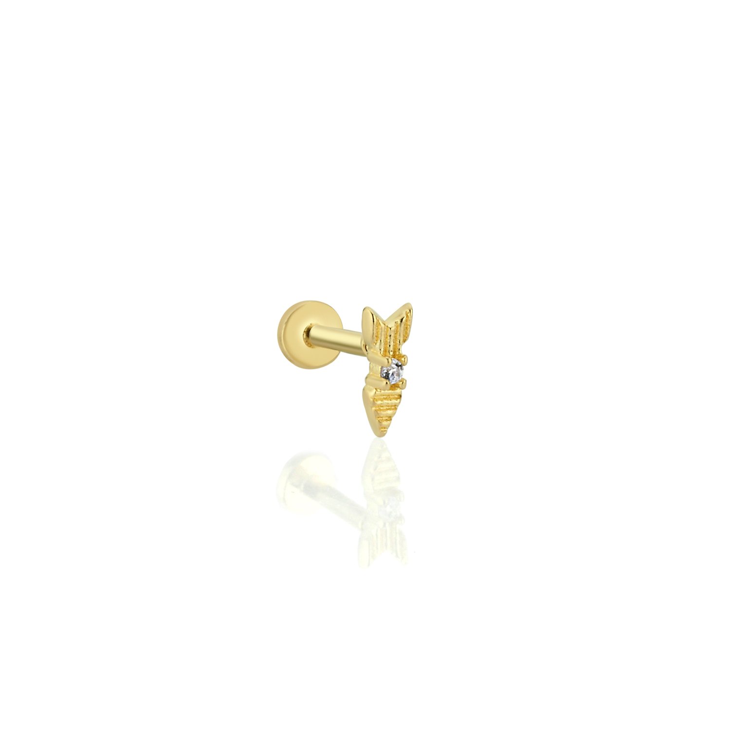 Ok Model Tektaşlı Tragus Piercing