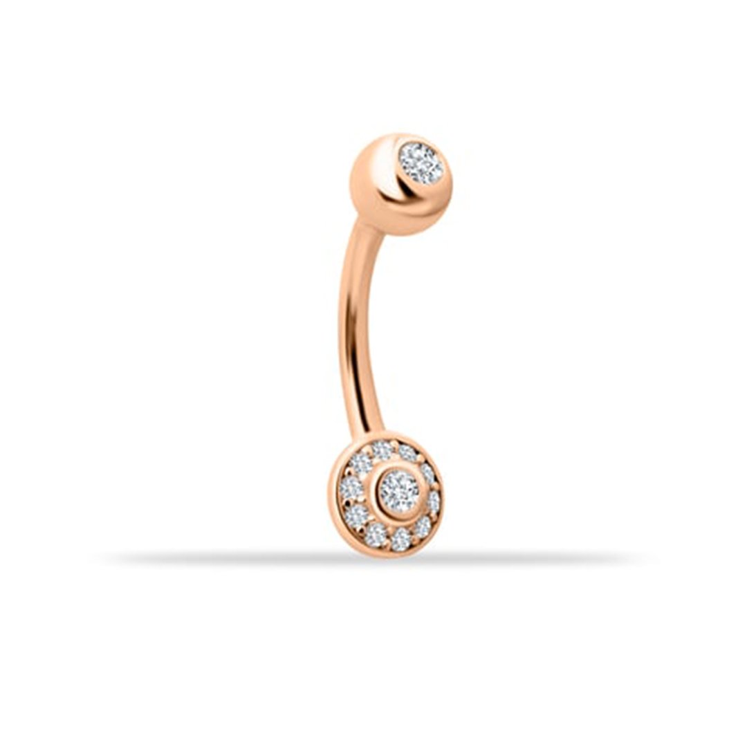 Taşlı Daire Motifli Göbek Piercing