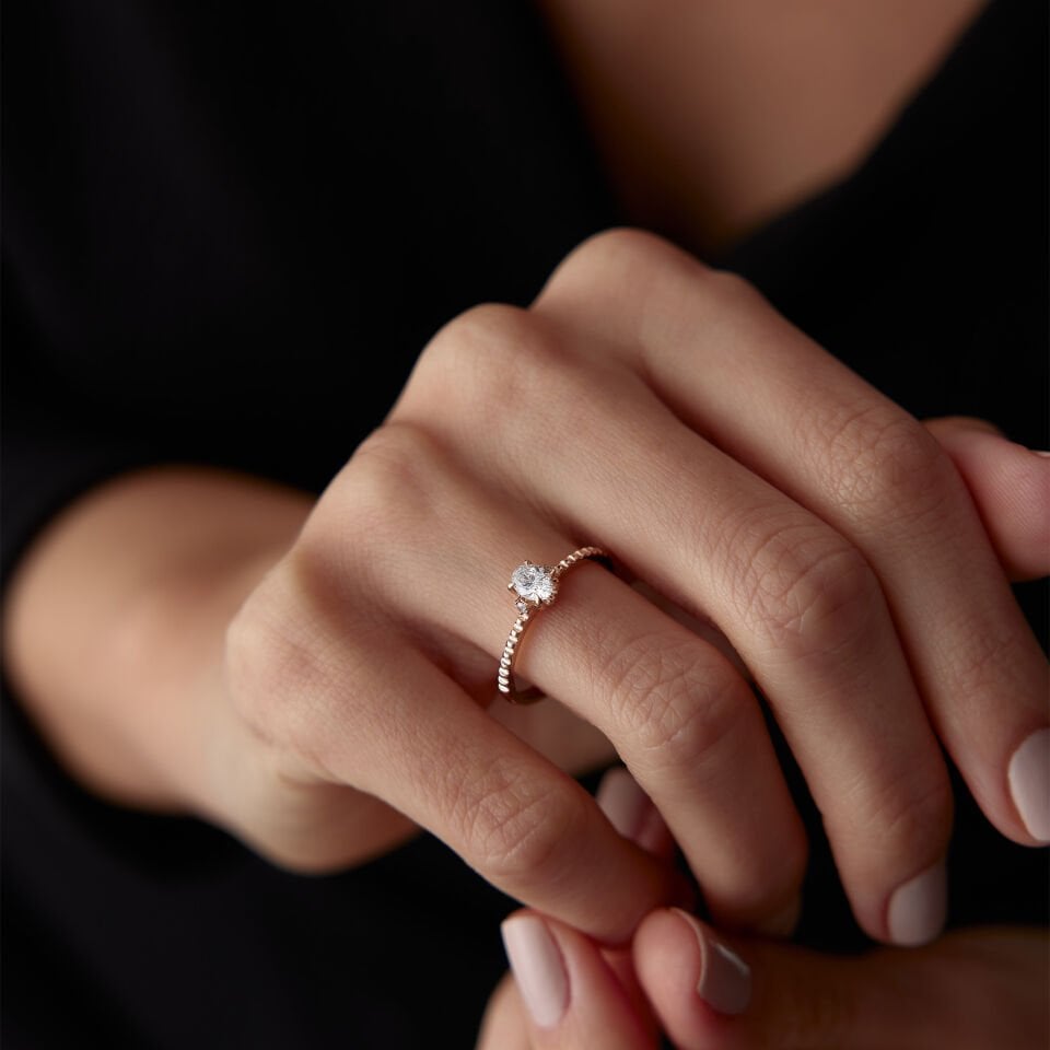 0.30 Ct Pırlanta Oval Tektaş Yüzük