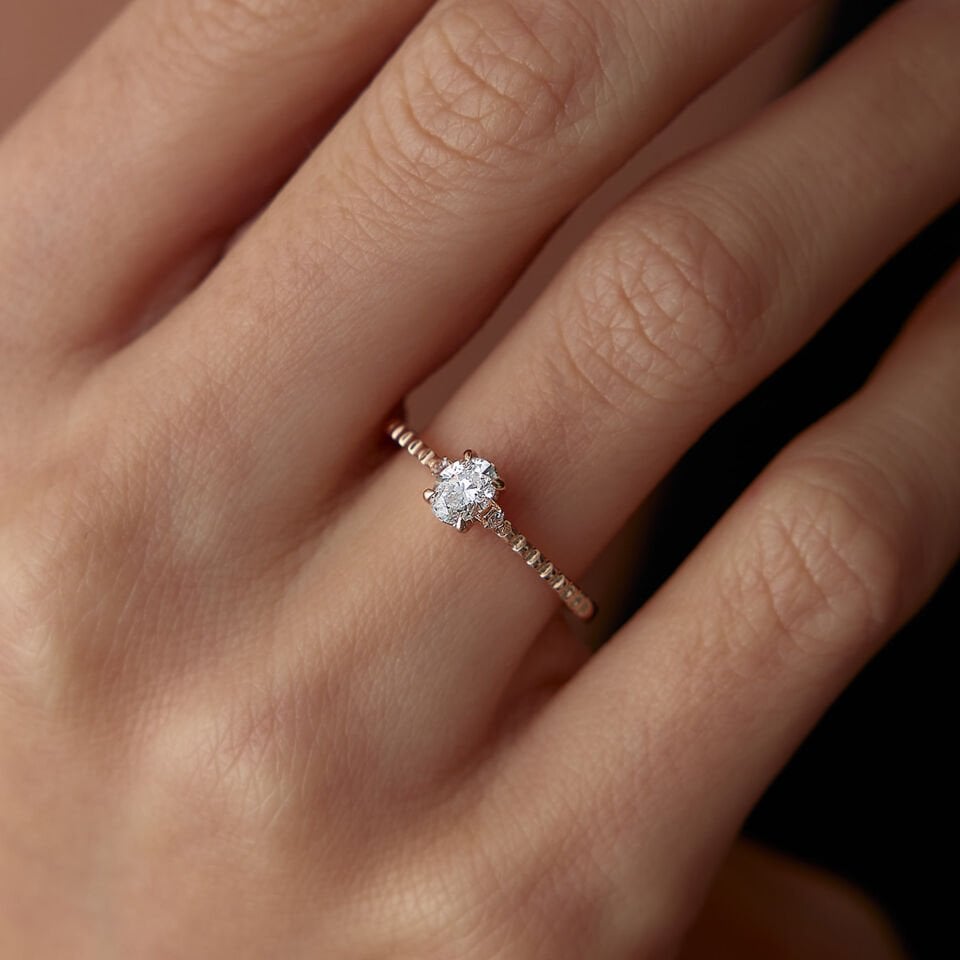 0.30 Ct Pırlanta Oval Tektaş Yüzük