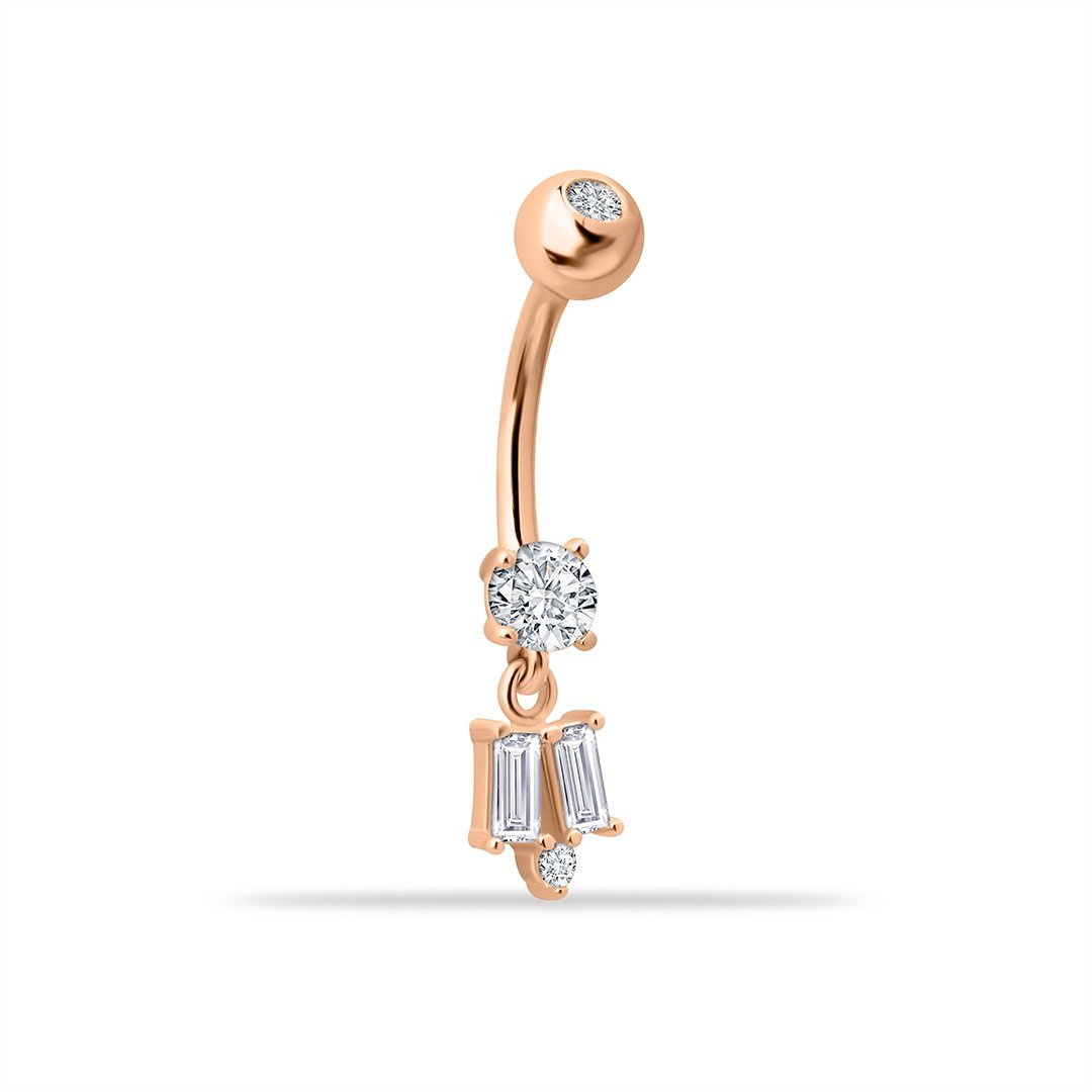 Taşlı Sallantılı Göbek Piercing