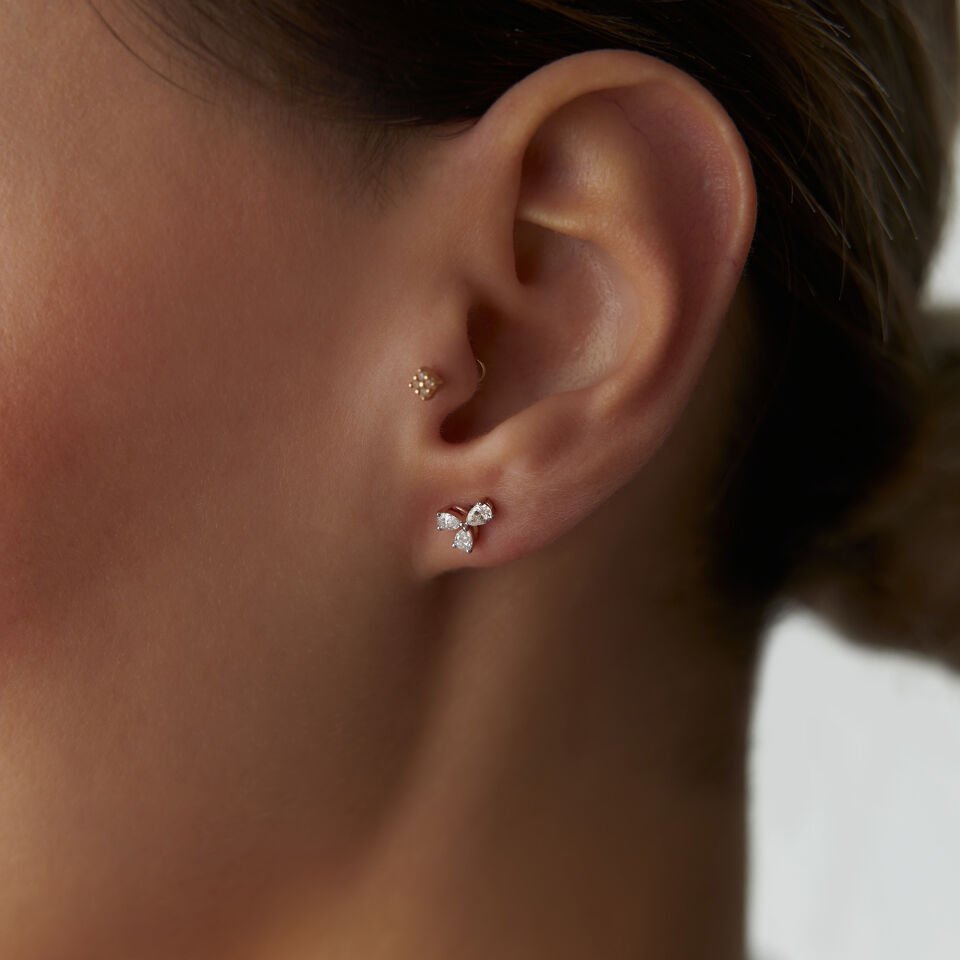 0.43 Ct Pırlanta Yaprak Küpe