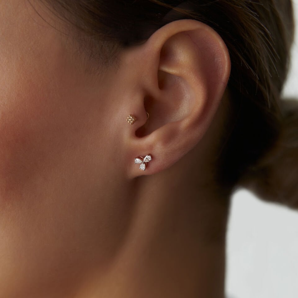 0.43 Ct Pırlanta Yaprak Küpe