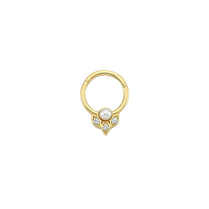 İnci ve Üç Taş Markiz Helix Piercing - 1