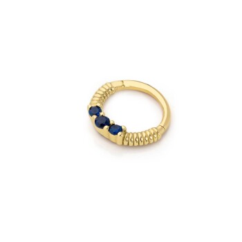 İşleme Detaylı Lacivert Taşlı Helix Piercing - 1